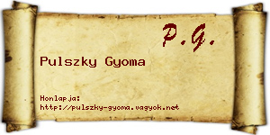 Pulszky Gyoma névjegykártya